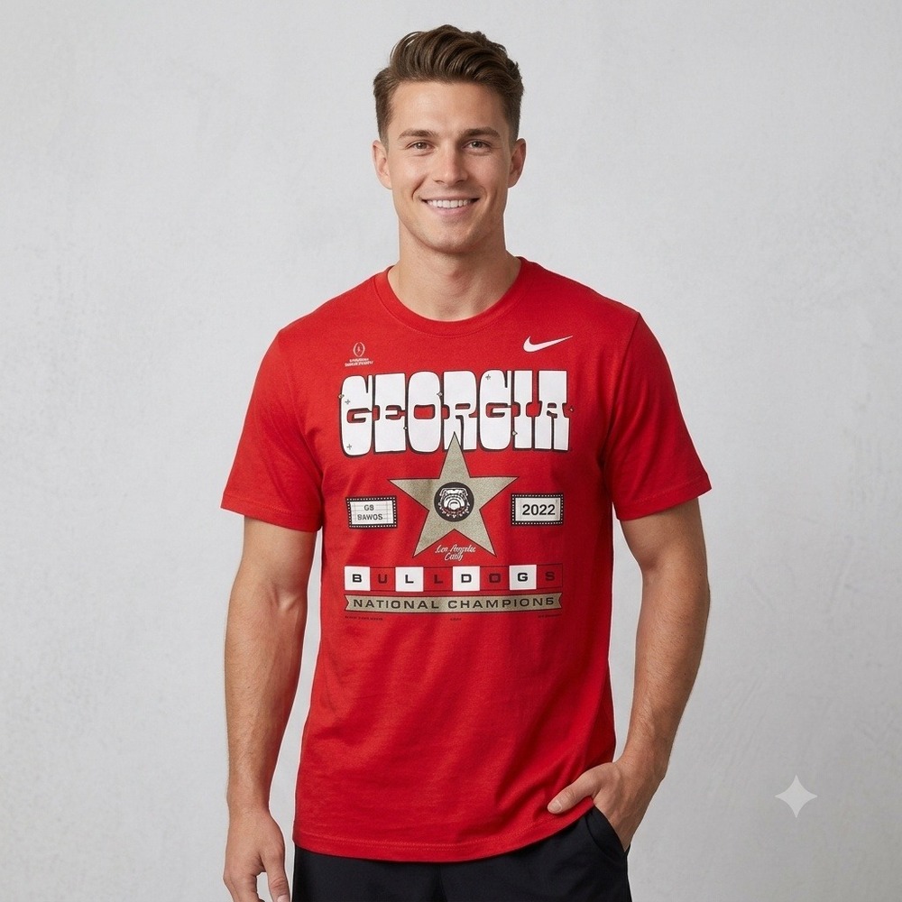 Nike T-Shirt Men XL Red Georgia Bulldogs 2022 National Champions Graphic Tee